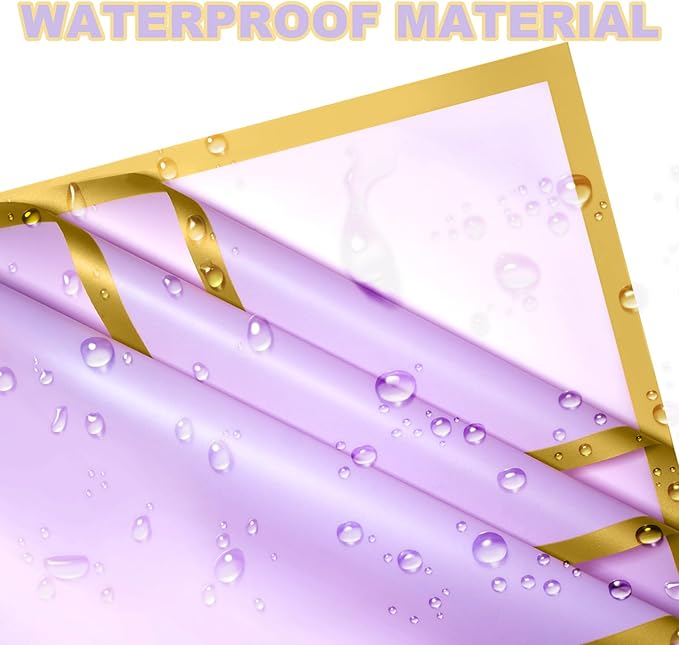 DEWJDFSC 20 Sheets Flower Wrapping Paper,Waterproof Floral Korean Bouquet Wrapping Paper, Florist Supplies, Suitable for Flowers Gift Packaging （Purple-2）