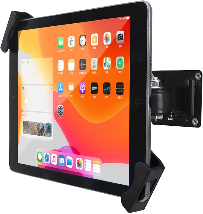 WeSTRUGGLE Tablet Wall Mount Holder with Lock and Key, Rotate Design Arbitrary Adjustment,Multi Angle,Bracket for Most 8 to 10.4 Inch,and for iPad Air &10.2,10.9,Pro 11 Galaxy tab,and More (Black)