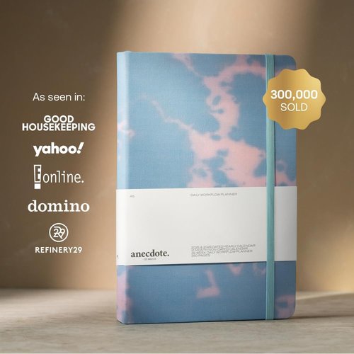 Anecdote Daily Planner - 26 Weeks Undated Calendar | 1 Page Per Day | 8.5" x 5.2" | Hardcover To-Do List Organizer (Tie Dye)