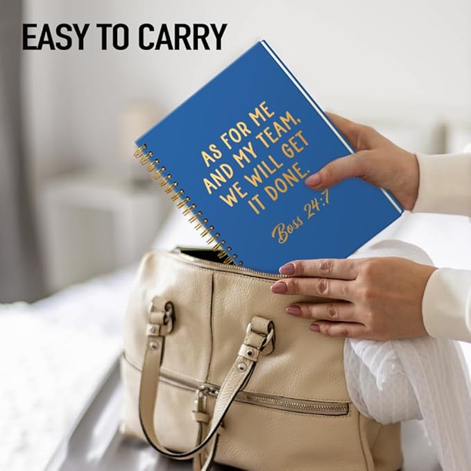 Msticey As For Me And My Team We Will Get It Done 160 Blank Pages Navy Blue Hardcover Spiral Notebook, Appreciation Gifts for Women Manager Supervisor Leader Coworker Colleague, Funny Boss Day Gifts