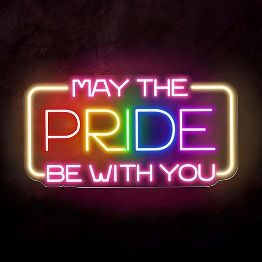 May The Pride Be With You Neon Sign, Pride Neon Light for LGBT Gay Bar Party Decorations, Rainbow Pride Sign, Love Wins Neon Sign for Bedroom Living Room Store Gay Bar Club Party Girls Gift