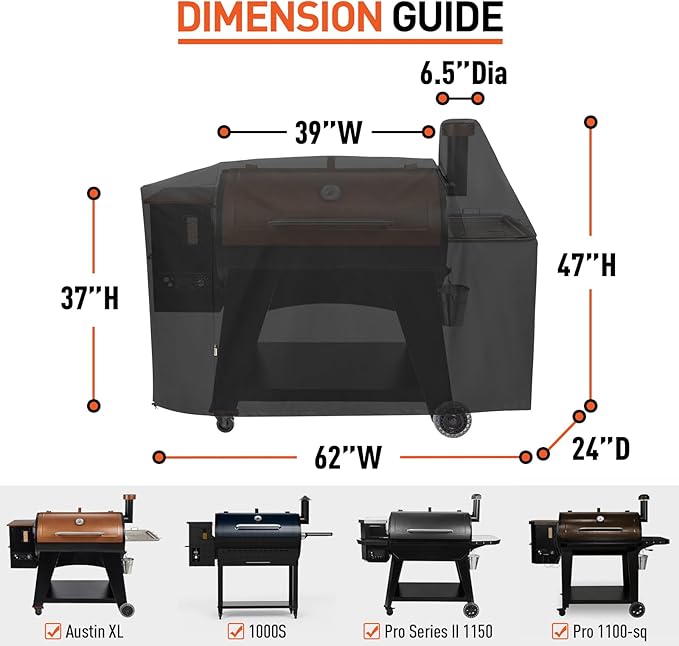 Arcedo Grill Cover Compatible with Pit Boss Austin XL, Wood Pellet Grill and Smoker Cover for Pitboss 1000, Rancher XL, 1100 pro, 1150, All Weather Protection BBQ Accessories