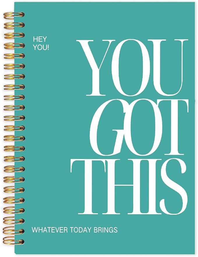 Yhtrg You Got This Inspirational Notebooks Journal, Green Motivational Spiral Journal Notebook for Women, Green Motivational Positive Notebooks for Office School Supplies, 5.5x8.3 Inch