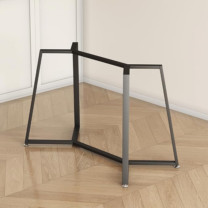 Table Base 28 Inch, Metal Dining Table Legs with Suction Cups, Modern Desk Legs for Glass,Marble,Wood Top,Heavy Duty Furniture Legs for Living Room,Kitchen,Coffee Table,DIY Desk (28H*43W)
