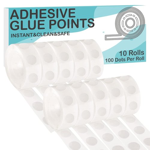 ALLFUN Clear Glue Dots - 1000 Pieces Double-Sided Adhesive for Crafts & Balloons | Removable Sticky Dots