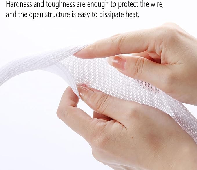 25ft – 3/8 inch White Split Wire Loom Tubing Cord Protector Cable Sleeve – Pet Cord Protector for Cat Chewing, for USB Power Cords Audio Video Wires