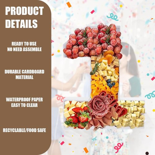 Skiennix 14-Inch Charcuterie Board - Fillable Cardboard Platter for Food & Fruit Decoration | Perfect for Parties