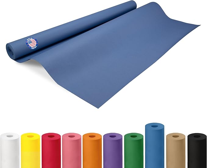 IDL Packaging 36" x 1200" (100 feet) Blue Kraft Paper Roll - USA-Made Quality Craft Paper for Gift Wrapping, Kids' Arts & Crafts, School Projects - 100% Recycled Natural Material 50lb Thickness