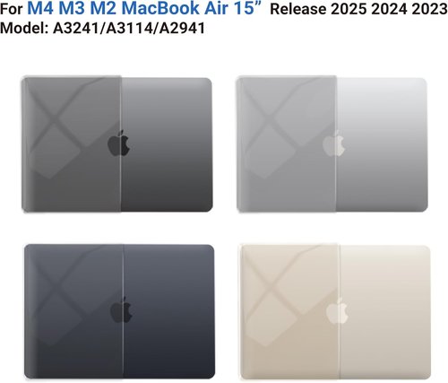 IBENZER MacBook Air 15 Inch Hardshell Case & Keyboard Cover - Crystal Clear | Compatible with Models A3448, A3241, A3114, A2941