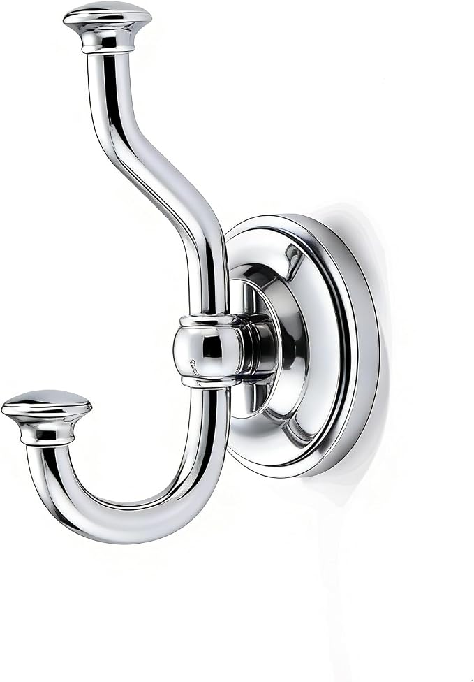 khtumeware 1 Pack 4-1/2 inch Zinc Alloy Vintage Wall Polished Chrome Large Coat Hooks Suitable for Tile, Wood Board, Glass Walls, Bathroom, Entrance Hall, Kitchen, Multi-Functional Robe Hooks