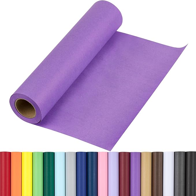 RUSPEPA Kraft Paper Roll - 17.5 inches x 32.8 feet - Recyclable Paper Perfect for Wrapping, Craft, Packing, Floor Covering, Dunnage, Parcel, Table Runner, Dark Purple
