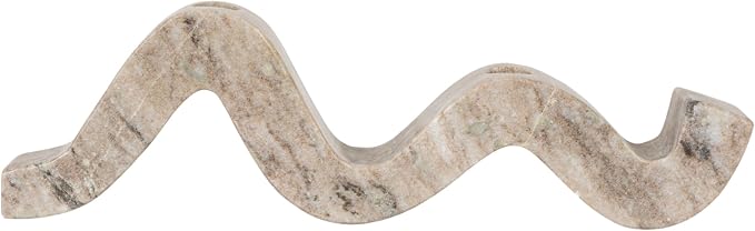 Bloomingville Marble Wave Double Taper Candle Holder, Beige