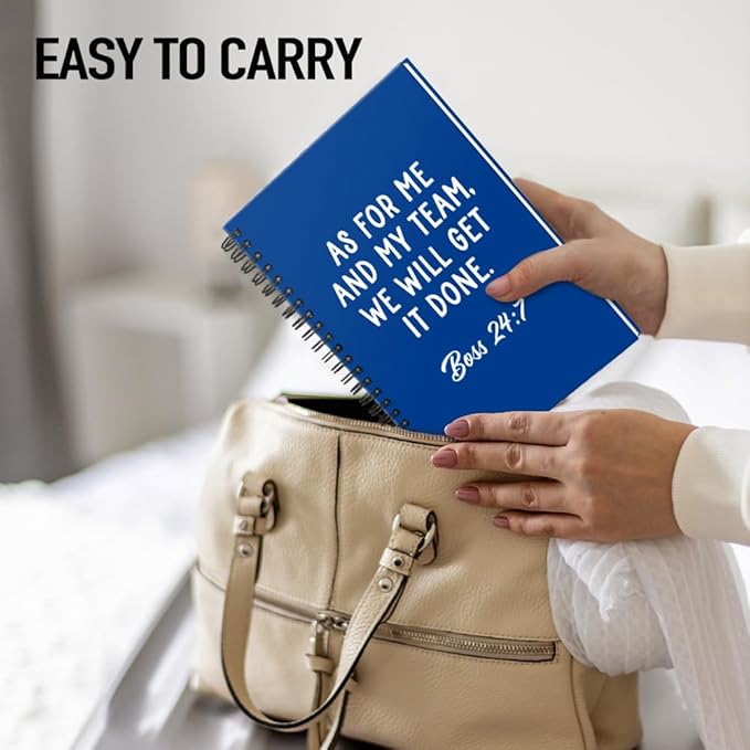 Msticey As For Me And My Team We Will Get It Done 160 Blank Pages Dark Blue Hardcover Spiral Notebook, Appreciation Gifts for Men Manager Supervisor Leader Coworker Colleague, Funny Boss Day Gifts