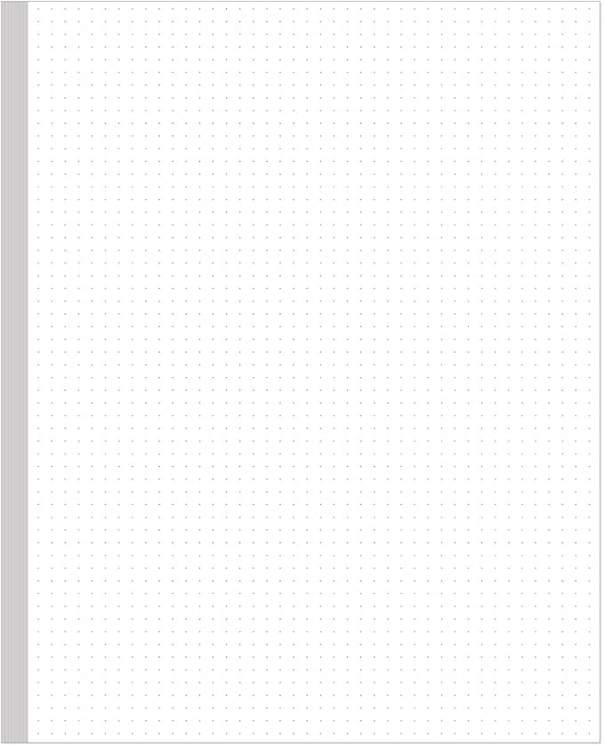 Unpunched Dotted Paper, Letter Size 100Sheets / 200Pages Loose-Leaf Paper, 100gsm White Paper, 8.5'' x 11''