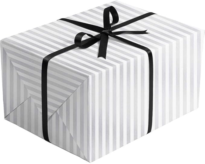 Jillson Roberts Bulk Gift Wrapping Paper, Two-Sided Black & Silver, 1/2 Ream 417' x 30"