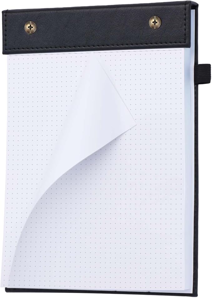 Mogoostry A5 Dot Planning Pads 5.9" x 8" Planner To Do List Memo Note Pads Screw Binding Writing Paperboard Notepad, 100 Sheets per Pack, Black