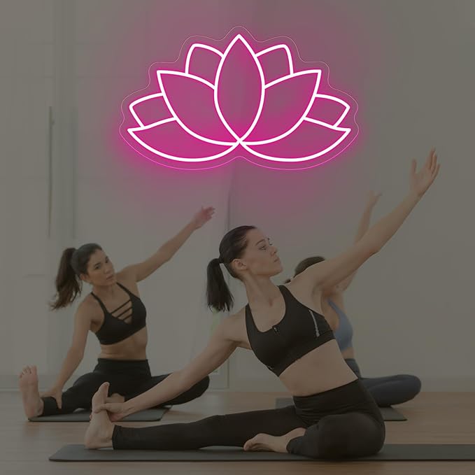 Lotus neon sign, Lotus led sign, Yoga Led Sign, Meditation Led Light, Exercise Room Wall Decor, Buddha Lotus, Pilates Studio Art Meditation Room Wall Art Yoga Lover Gift, Psychic Chakras Healing Exercise