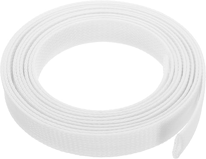 uxcell Expandable Sleeving,1 3/16-inch 10ft Cable Sleeve, White