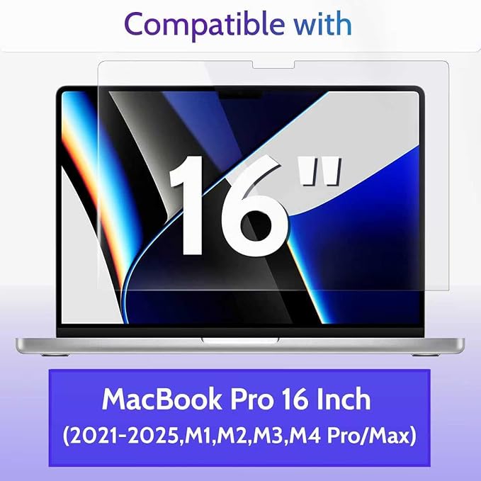 Peslv 3-Pack Anti Blue Light Screen Protector for MacBook Pro 16 Inch(2021-2025, M1, M2, M3, M4), 16.2" Mac Laptop Glare Filter Uv Blocker Shield Cover Eye Protection Film