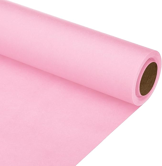 PATIKIL Wrapping Paper, 12"x315"(26') Bulletin Board Paper Roll Kraft Paper Roll Construction 80GSM for Shipping Packing Gift Wrapping Craft Flower Bouquet Christmas, Pink