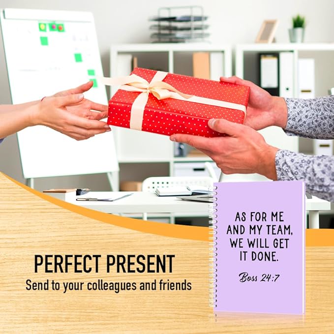 Msticey As For Me And My Team 160 Blank Pages Hardcover Spiral Notebook, Appreciation Gifts for Manager Supervisor Leader (Purple)