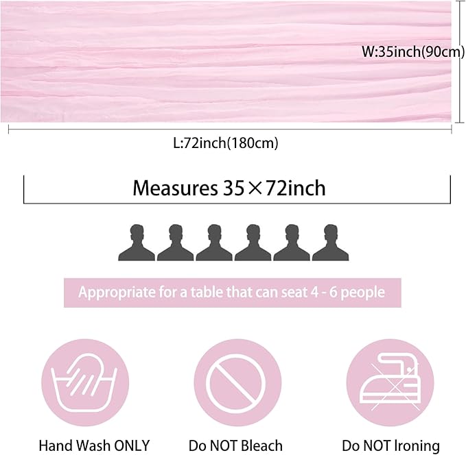 Fivenl 12 Pack Cheesecloth Table Runner 35x72 Inch Boho Gauze Rustic Cheese Cloth Long Romantic for Wedding Bridal Shower Birthday Party Decor (Pink Purple)