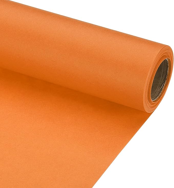 PATIKIL Wrapping Paper, 20" x 300"(25') 70 GSM Craft Paper Roll Kraft Packing Paper for Poster Bulletin Board, Gift Wrapping, Orange