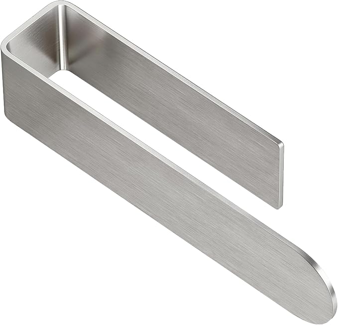 Adhesive Towel Holder, 8 Inch Self Adhesive Hand Towel Racks Bar Stick on Wall for Bathroom, Kitchen Cabinet, RV, Brushed Nickel