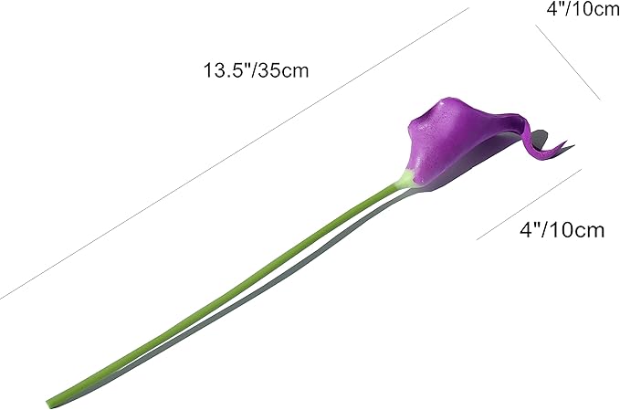 Mandy's PU Grape Purple Calla Lily Artificial Flowers 20 Stems 13.5in Faux Realistic Centerpiece for Thanksgiving and Christmas Decorations DIY Bridal Bouquet Home Décor