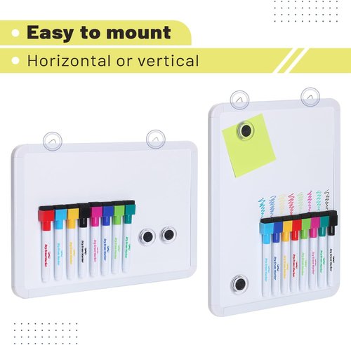 Mr. Pen Small Dry Erase Board - 12.5x9.5 Inches | Includes 8 Fine Point Markers & 2 Magnets for Home, Office & Classroom