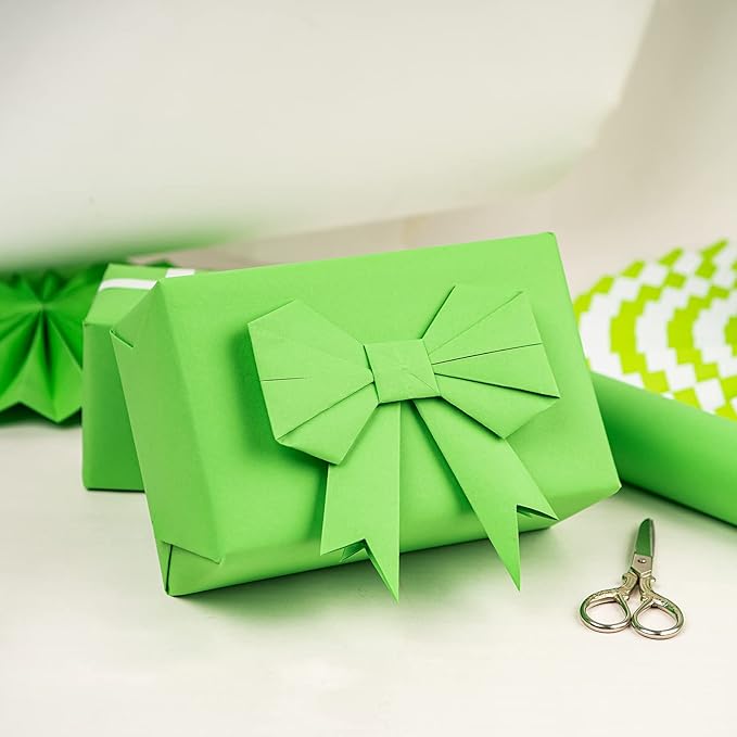 RUSPEPA 30"x 393"(32.8') Light Green Kraft Wrapping Paper Large Jumbo Roll, Recyclable Green Gift Wrap Paper for Birthday Gift Wrapping, Table Cover, Art & Craft Supplies, Easter Bouquet Flower, 80GSM