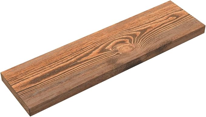 BAOBAB WORKSHOP Wood Floating Shelves, Bathroom Shelf 24 inch, Walnut Floating Shelf for Wall Mounted, Solid Wooden Wall Shelves for Bedroom Kitchen, Walnut Finish, 24 x 6.7, Set of 2