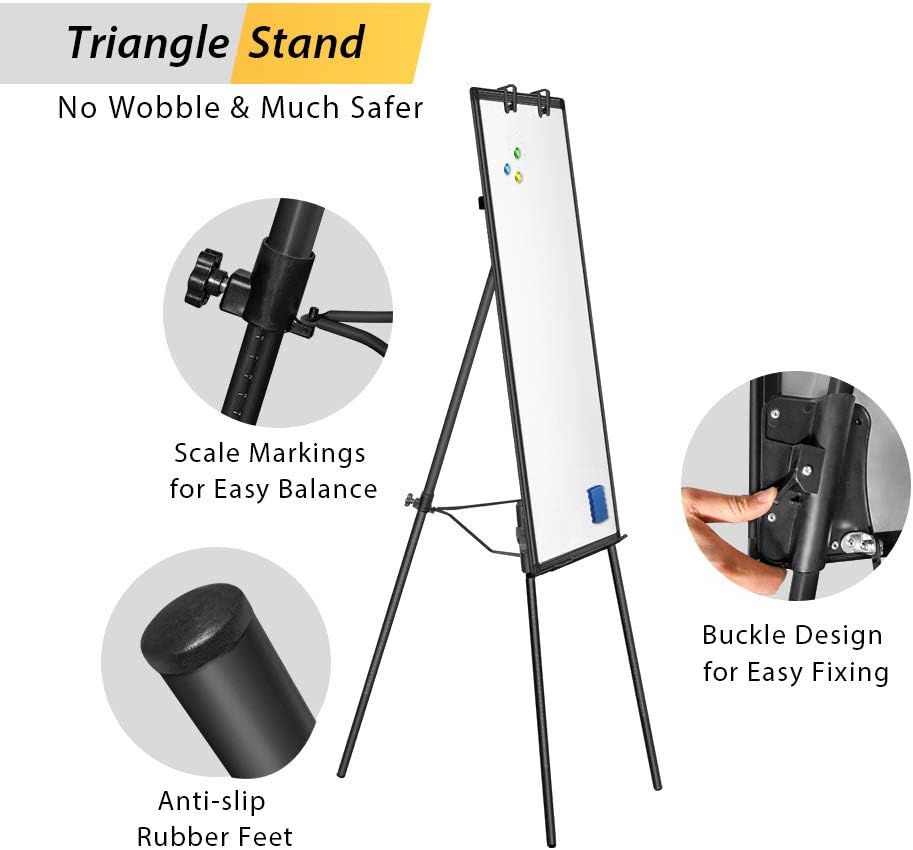 Skiennix Magnetic Dry Erase Easel Whiteboard - Portable, Adjustable Tripod Stand 40 x 28