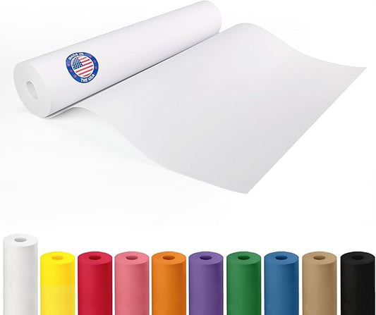 White Paper Roll 18" x 2160" (180 feet) - USA-Made Quality White Kraft Paper 50lb Thickness for Packing, Moving, Shipping & Crafts/Arts - 100% Recyclable Natural Wrap Material by IDL Packaging