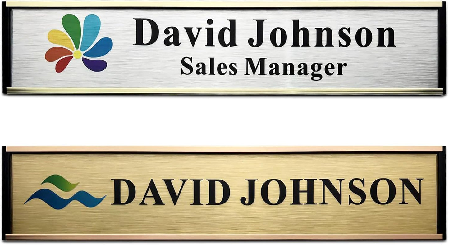Skiennix Personalized Name Plate - Custom Aluminum Door or Wall Sign, 2x10 Inch, Ideal Office Gift