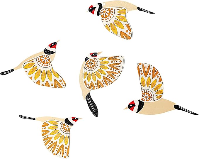 5 Piece Wooden Bird Wall Hanging Ornaments Set Farmhouses Scandinavian Home Decors For Bird Lover Handmade Wall Art Wood Nursery Wall Decorations