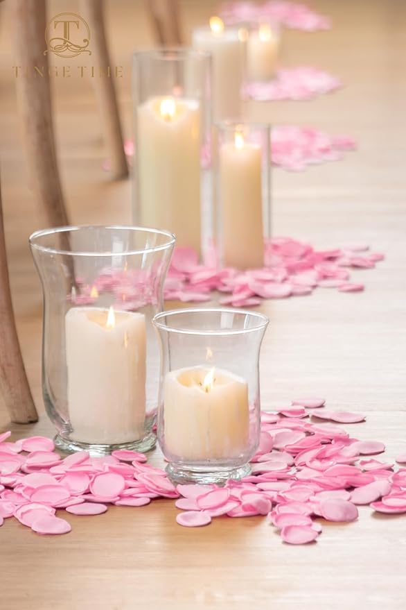 TINGE TIME 200pcs Rose Petals and Fake Roses Artificial Flowers for Wedding Decor, Bridal Shower, Party Decoration - Silk Flower Petals Bulk Pack (Pink)