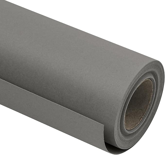 RUSPEPA 30"x 393"(32.8') Dark Gray Kraft Wrapping Paper Large Jumbo Roll, Recyclable Gray Gift Wrap Paper for Birthday Gift Wrapping, Table Covering, Art & Craft Supplies, Bouquet Flower, 80GSM