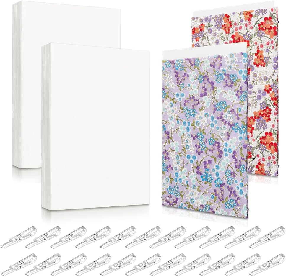 Skiennix Fabric Storage Boards - 200 Pcs 7.5 x 10.6 Inch with 3 mm Thickness & 900 U-Shape Clips