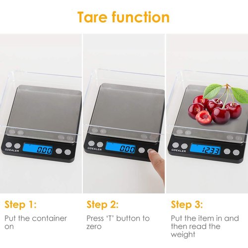 GDEALER Digital Pocket Kitchen Scale - Accurate 0.001oz/0.01g Measurement - Compact Stainless Steel, Black