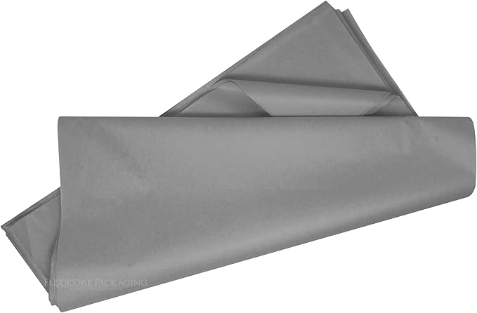 Flexicore Packaging® | Gift Wrap Tissue Paper | Size: 15"x20" | 100 Sheet | Acid Free Bulk Tissue Paper | (Gray)