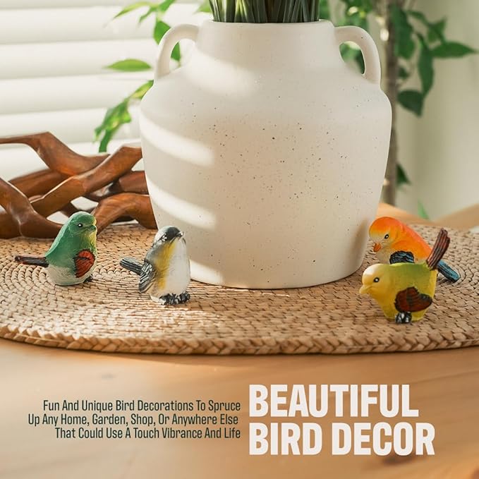 ANGORA BRANDS Bird Decorations - Bird Statue Home Decor - Decorative Birds for Home Decor - Cute Bird Garden Decor - Bird Figurine - Garden Decorative Birds - Bird Decor by Brelle