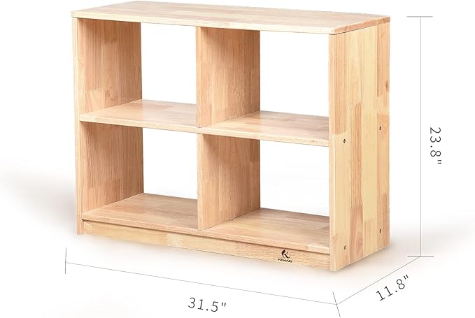 4-Compartment Storage Bookcase Montessori Shelf Organizer for Kids,Preschool Classroom&Home Toddler Cabinet Furniture for Playroom/Daycare/Nursery/Kindergarten(4-Cubby Cabinet)