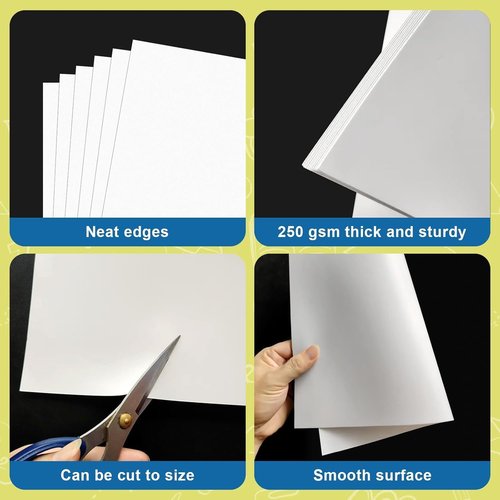 ROOKEA 18 Pcs White Poster Board - 22" x 28" 250 GSM Vision Board for Arts, Crafts & Presentations