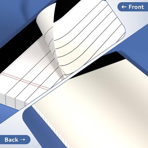 Nichela Legal Notepads - 5" x 8" College Ruled, 30 Sheets, 12 Pack | Heavyweight 80GSM Paper for Home, Office, School