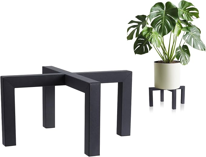 Plant Stand Indoor Outdoor, Heavy Duty Metal Plant Pot Holder, Mid Century Modern Planter Stands, Floor Flower Pot Holder, Fit 5-15 Inches Pots (Black, Fit 5-15 inch pots)