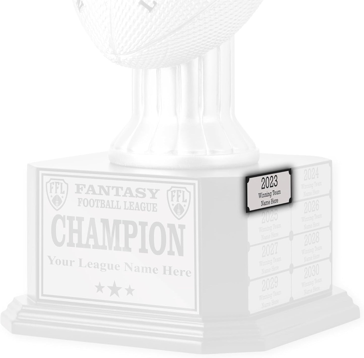 TrophySmack Winner Plate - Customizable Engraved Name Plate for Fantasy Football Champions | Silver or Black