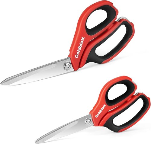 Goldblatt Heavy Duty Scissors - 2PCS Multipurpose Stainless Steel Blades | Comfortable Grip for Easy Cutting