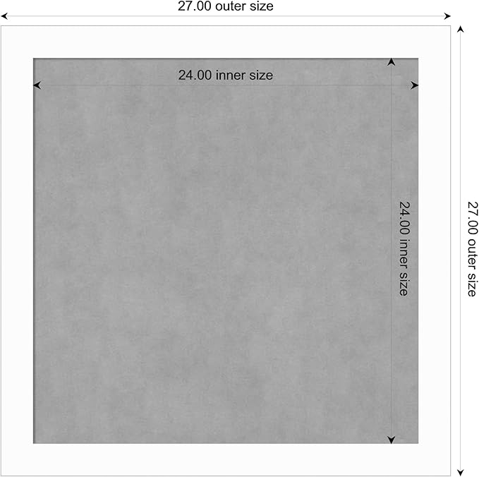Amanti Art White Framed Magnetic Board 27x27 Medium Vision Board for use with Magnets, 100% Metal Sheet to Display Items as Office Decor or for Home Organization in mudroom, Kitchen or Kids Room
