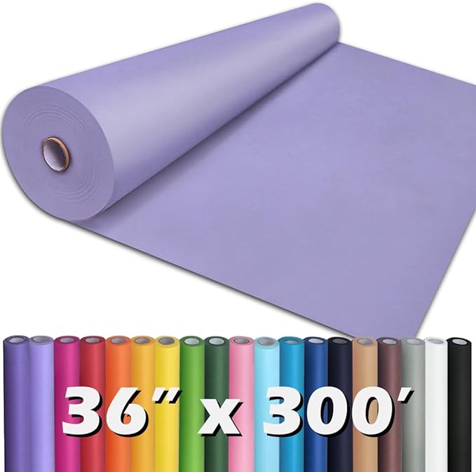 PerkHomy Light Purple Kraft Paper Roll 36" x 3,600" (300') for Gift Wrapping Bouquet Flower Art Painting Craft Writing Packaging Shipping 80GSM 55LB (Light Purple, 36" x 300')